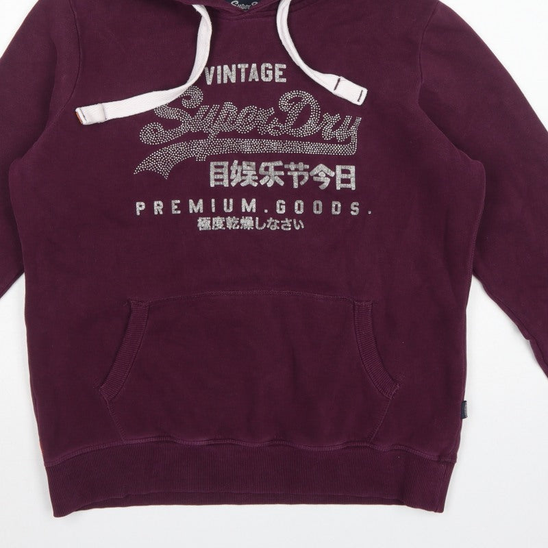 Superdry Women’s Purple XL Vintage Logo Pullover Hoodie UK 16