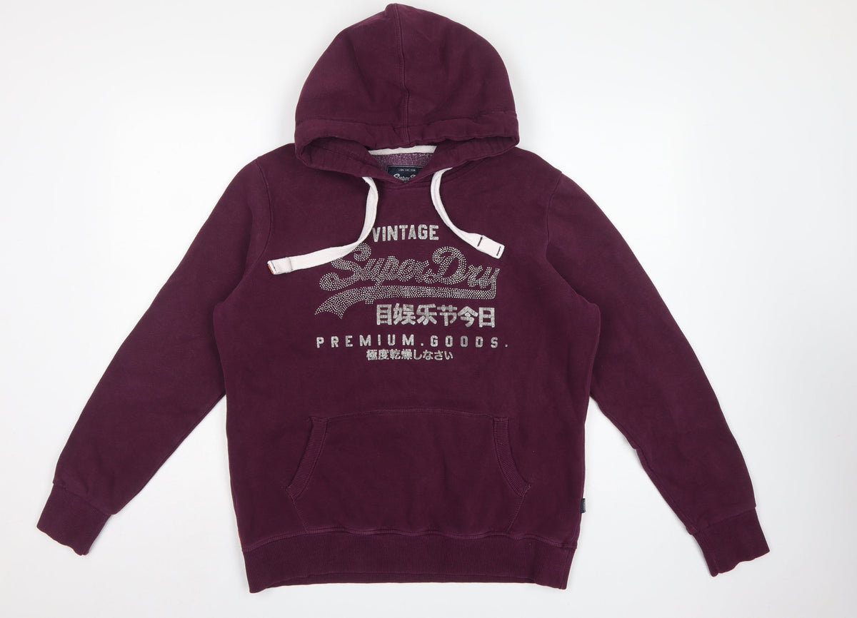 Superdry Women’s Purple XL Vintage Logo Pullover Hoodie UK 16
