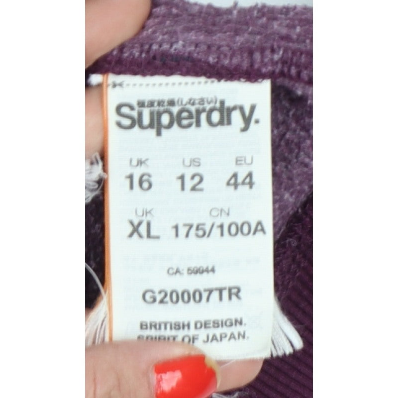 Superdry Women’s Purple XL Vintage Logo Pullover Hoodie UK 16