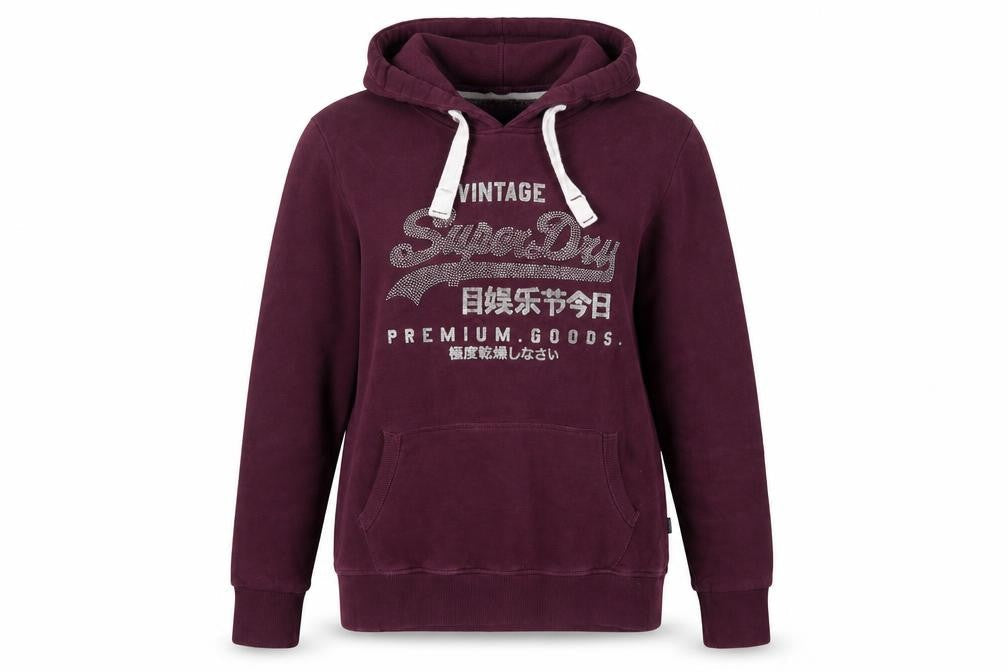Superdry Women’s Purple XL Vintage Logo Pullover Hoodie UK 16