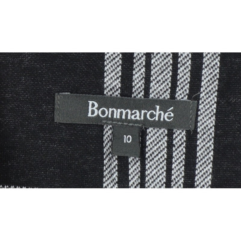 Bonmarché Women Black Check Pencil Dress UK 10 3/4 Sleeve Stretch