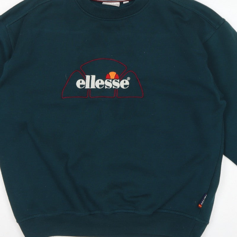 Ellesse Men’s Green M Vintage Logo Embroidered Crew Neck Sweatshirt