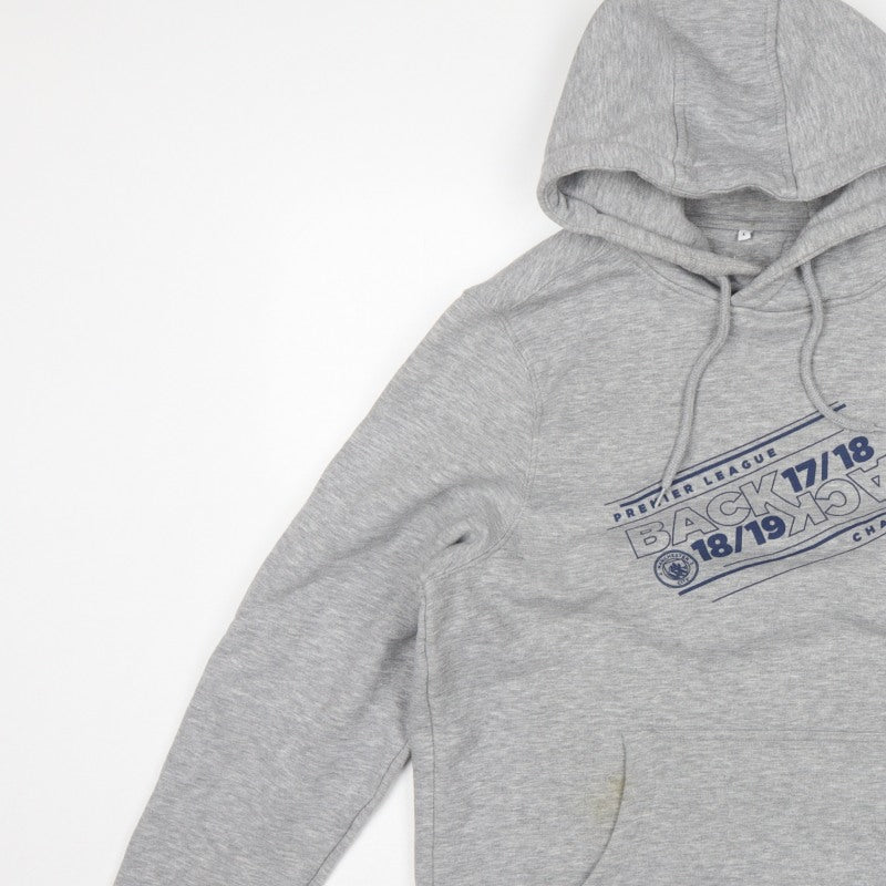 Manchester City Men’s Grey L Pullover Hoodie 2018/19 Champions Graphic