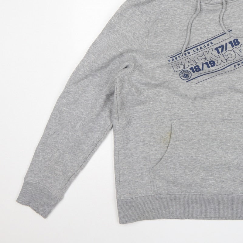 Manchester City Men’s Grey L Pullover Hoodie 2018/19 Champions Graphic