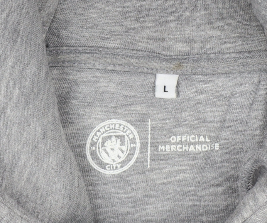Manchester City Men’s Grey L Pullover Hoodie 2018/19 Champions Graphic