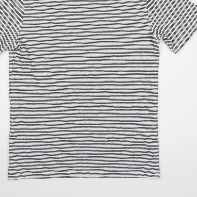 Reiss Men’s White Black Striped Crew Neck Jersey T-Shirt Size S