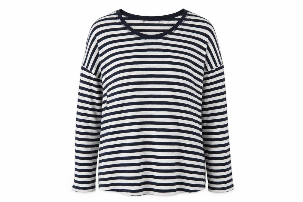 Sweaty Betty Women Multicoloured M Striped Long Sleeve Basic T-Shirt