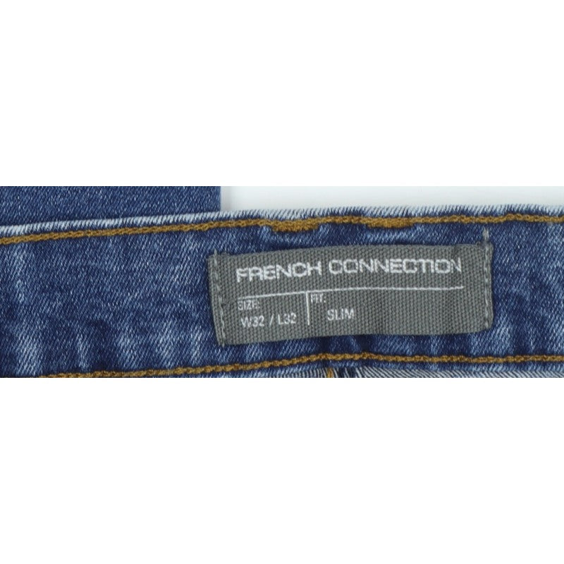 French Connection Men’s Blue W32 L32 Slim Tapered Jeans