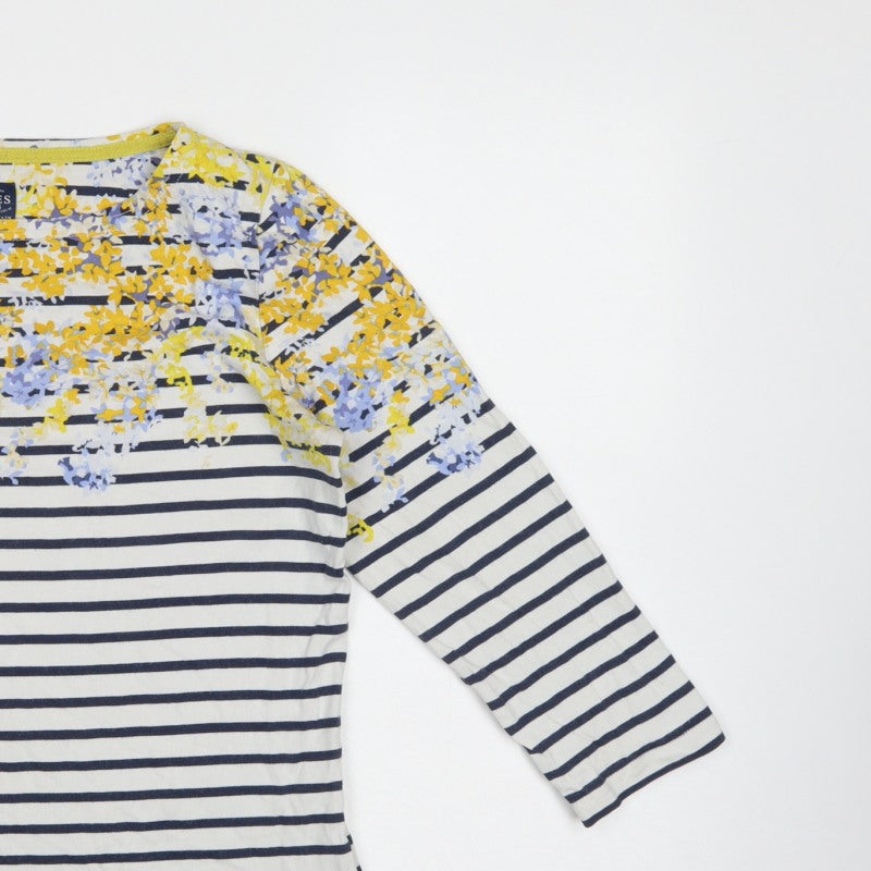 Joules Women’s Multicoloured UK 10 Jersey Floral Stripe Long Sleeve T-Shirt