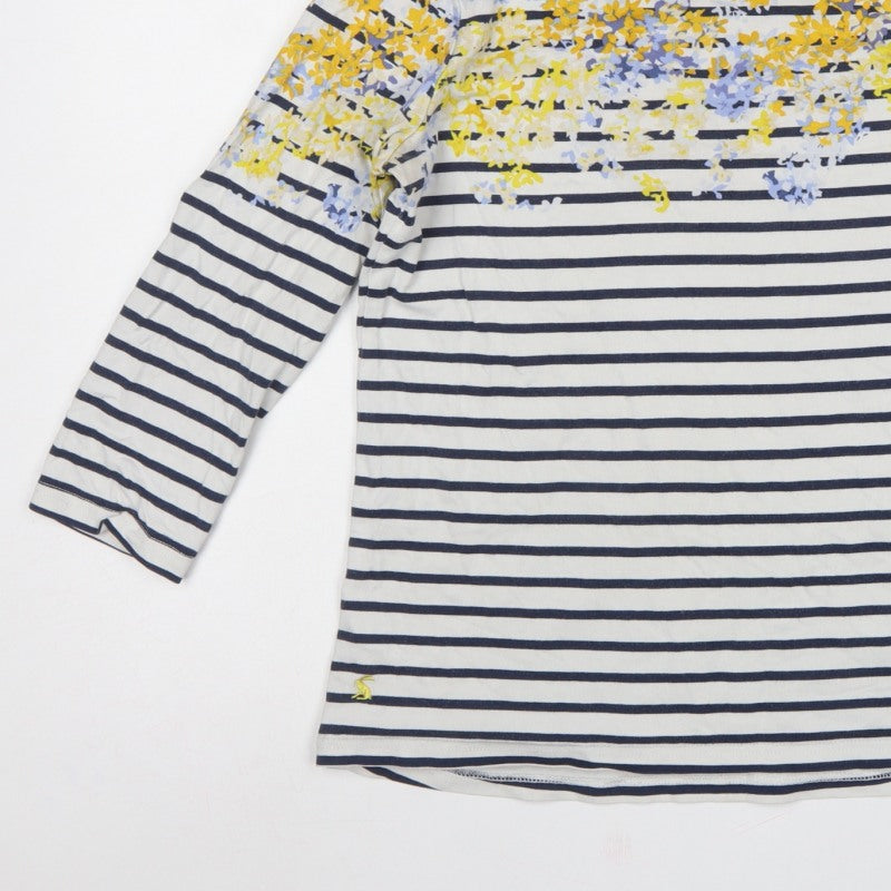 Joules Women’s Multicoloured UK 10 Jersey Floral Stripe Long Sleeve T-Shirt