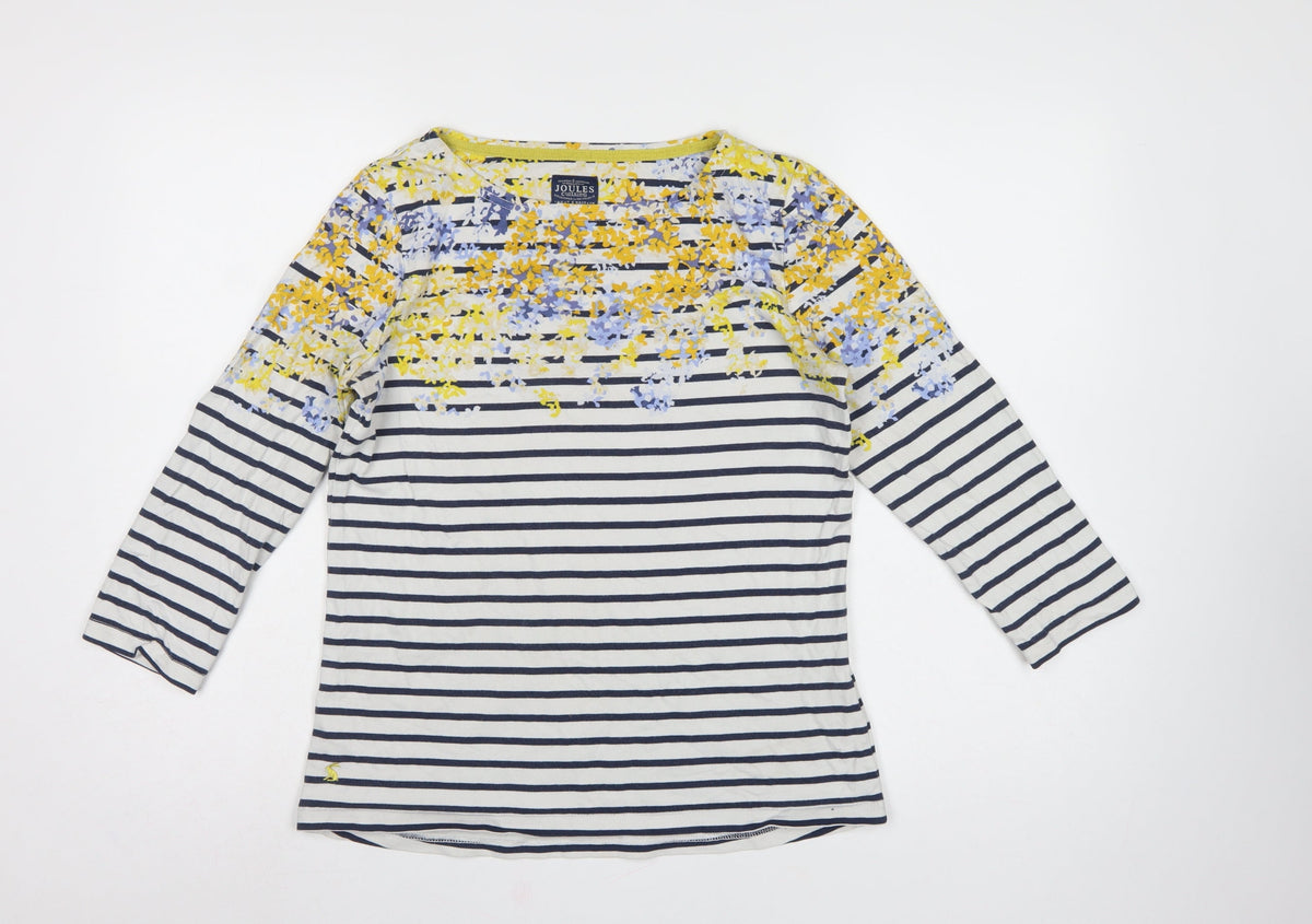 Joules Women’s Multicoloured UK 10 Jersey Floral Stripe Long Sleeve T-Shirt