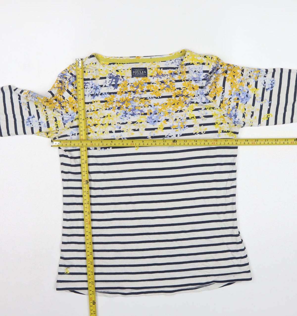 Joules Women’s Multicoloured UK 10 Jersey Floral Stripe Long Sleeve T-Shirt