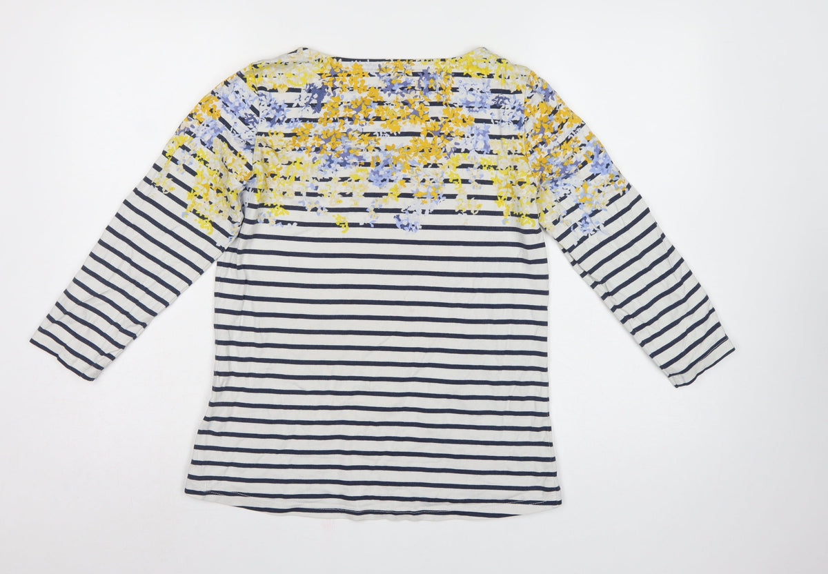 Joules Women’s Multicoloured UK 10 Jersey Floral Stripe Long Sleeve T-Shirt