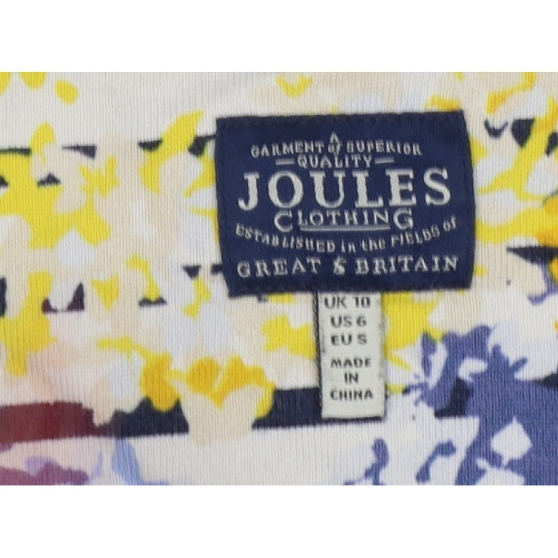 Joules Women’s Multicoloured UK 10 Jersey Floral Stripe Long Sleeve T-Shirt