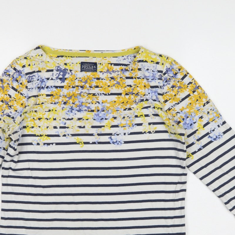 Joules Women’s Multicoloured UK 10 Jersey Floral Stripe Long Sleeve T-Shirt