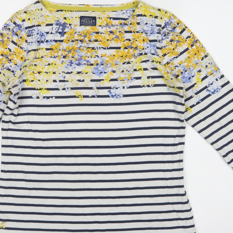 Joules Women’s Multicoloured UK 10 Jersey Floral Stripe Long Sleeve T-Shirt