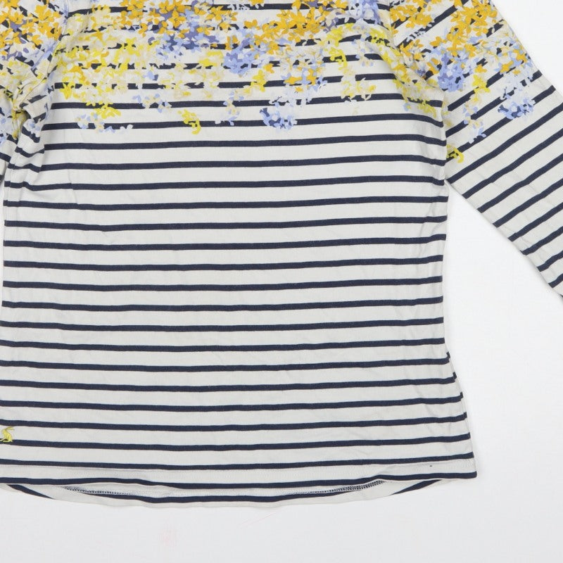Joules Women’s Multicoloured UK 10 Jersey Floral Stripe Long Sleeve T-Shirt