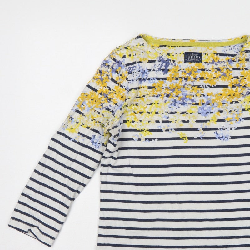 Joules Women’s Multicoloured UK 10 Jersey Floral Stripe Long Sleeve T-Shirt