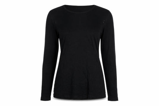Natal Active Women Black UK 8 Maternity Nursing Long Sleeve Stretch Top