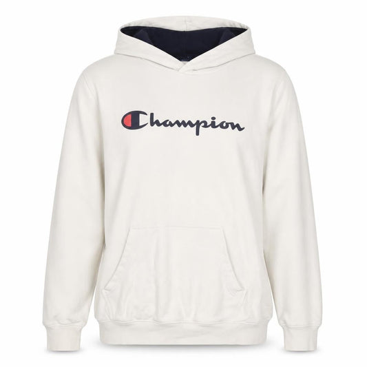 Champion Women’s Ivory Large Logo Pullover Hoodie Fleece
