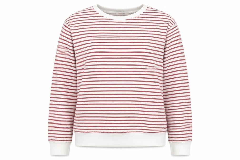 M&S Women’s White Red Striped Crew Neck Raglan Sweatshirt Size M