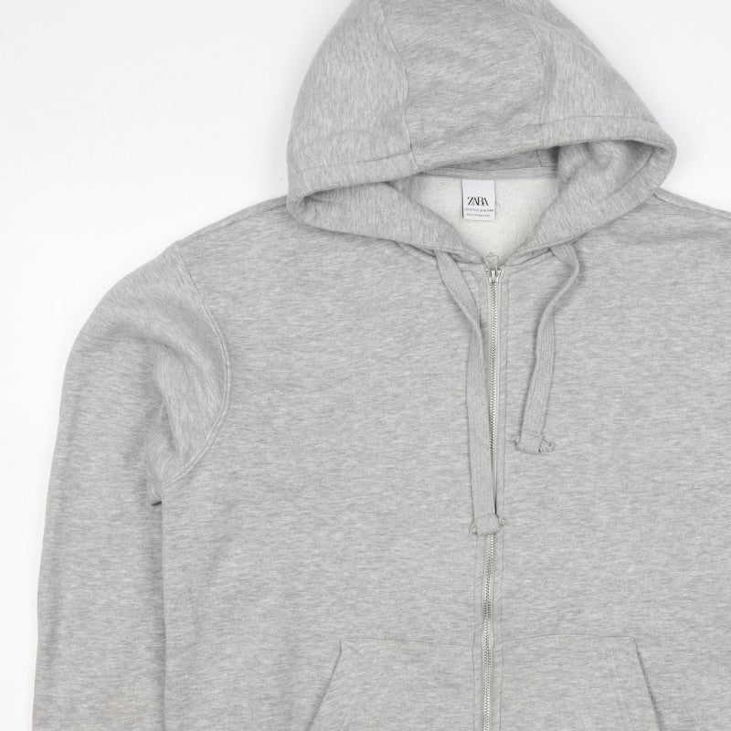 Zara Men’s Grey M Full Zip Hooded Fleece Hoodie