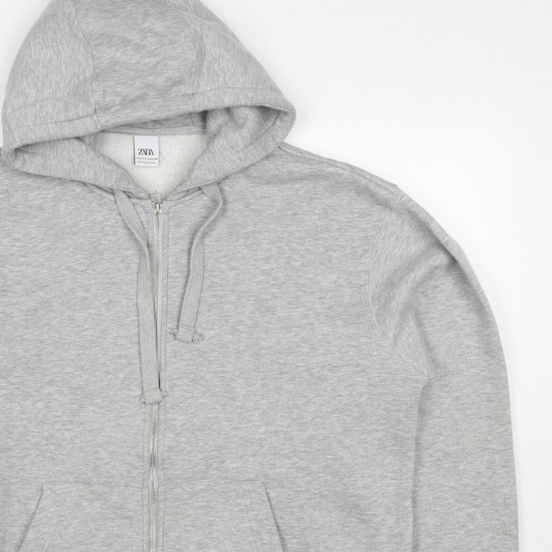 Zara Men’s Grey M Full Zip Hooded Fleece Hoodie