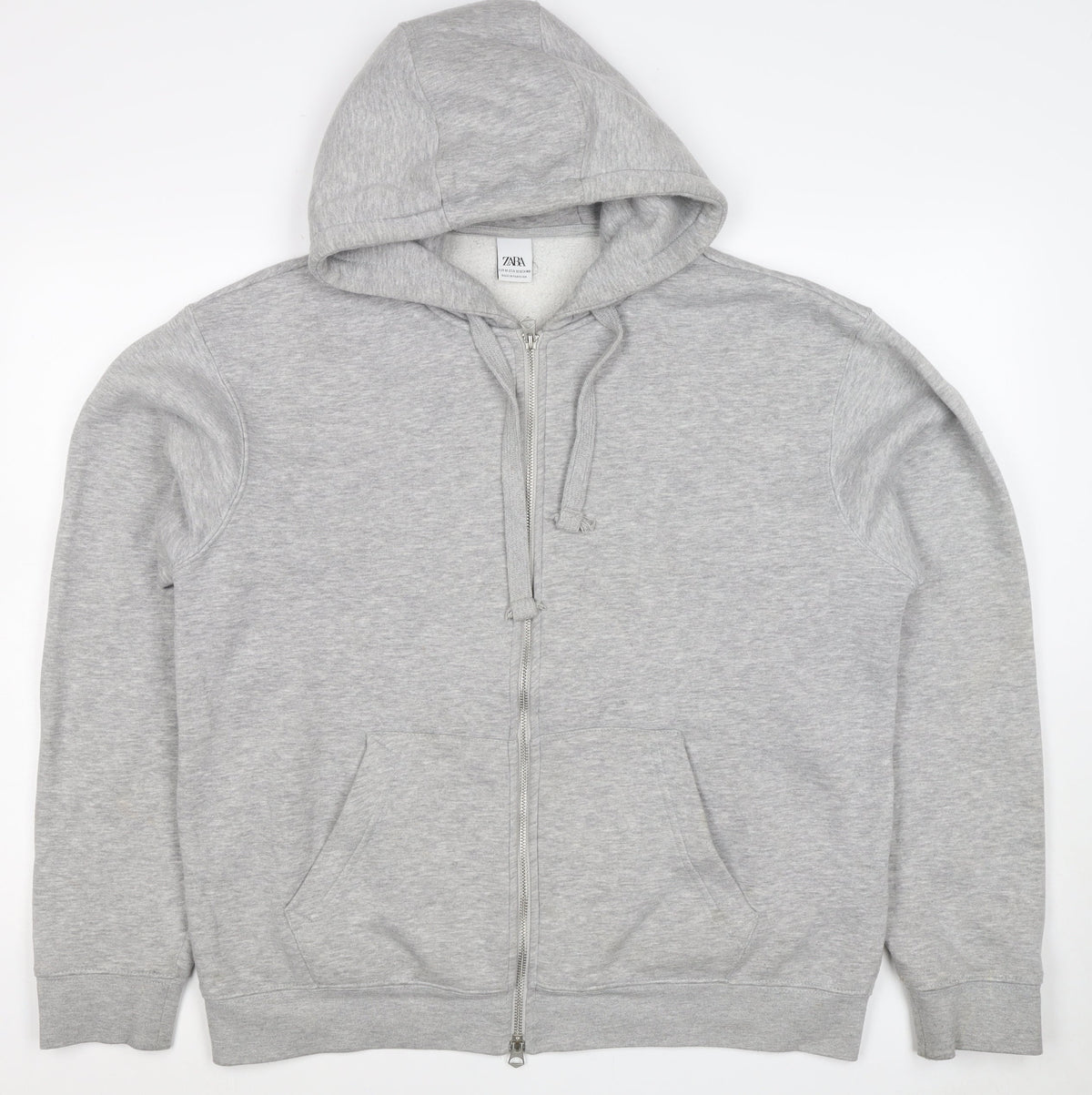 Zara Men’s Grey M Full Zip Hooded Fleece Hoodie