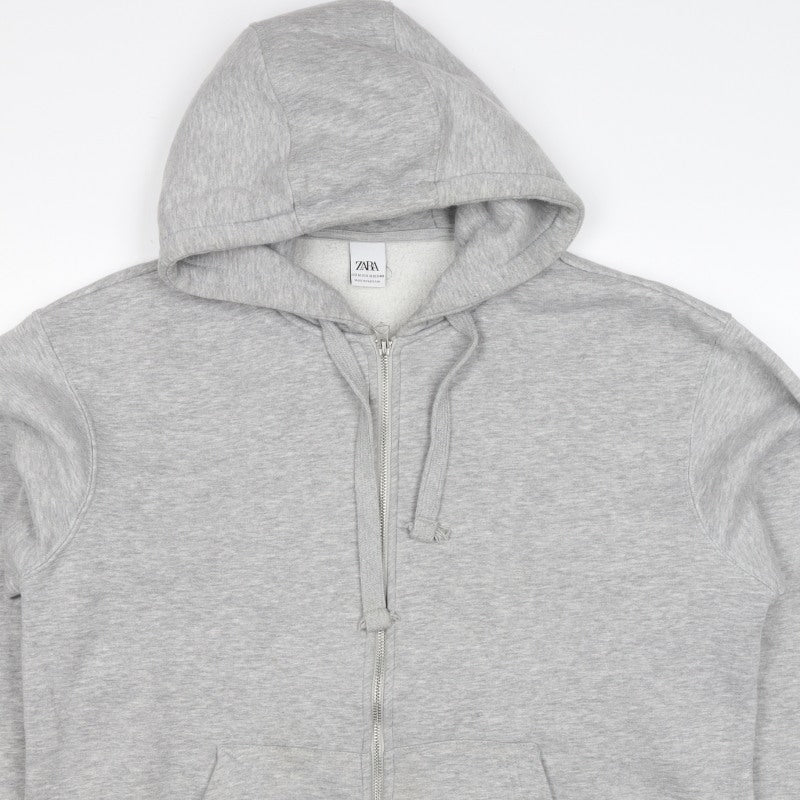 Zara Men’s Grey M Full Zip Hooded Fleece Hoodie