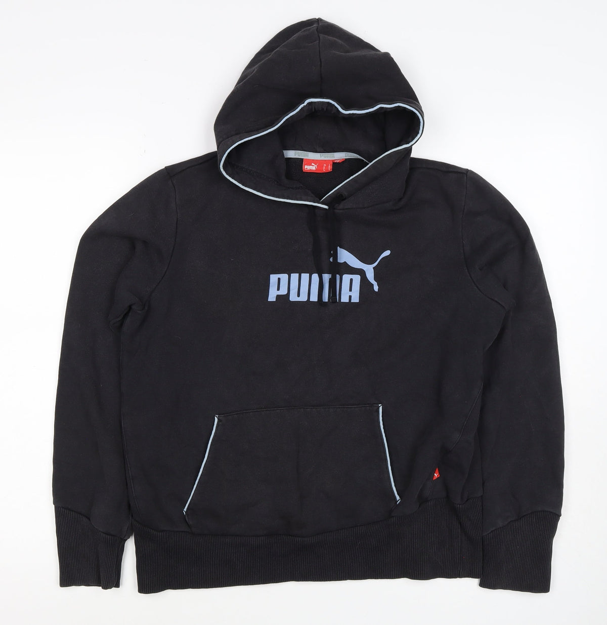 Puma Women’s Black Blue Logo Pullover Hoodie UK 14 L