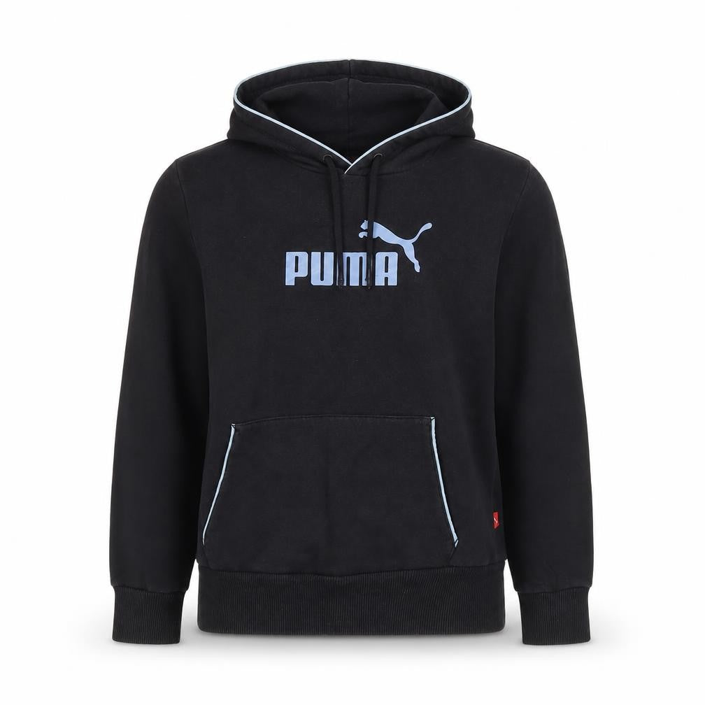 Puma Women’s Black Blue Logo Pullover Hoodie UK 14 L