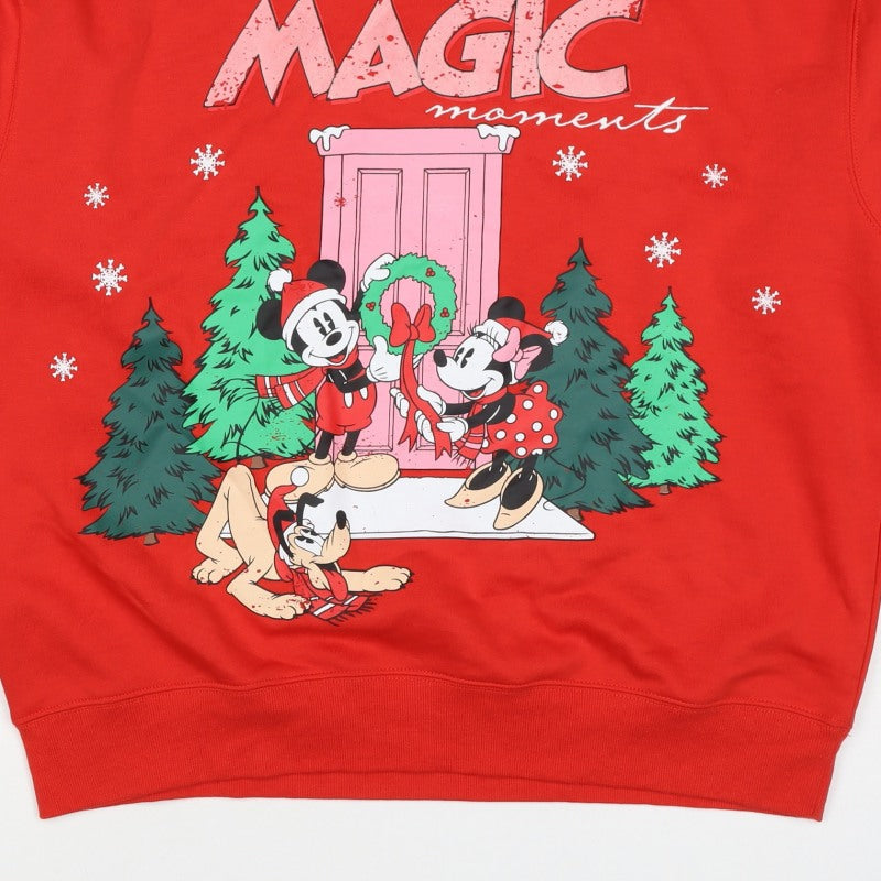 Disney Mickey & Friends Women Red XS Christmas Graphic Sweatshirt