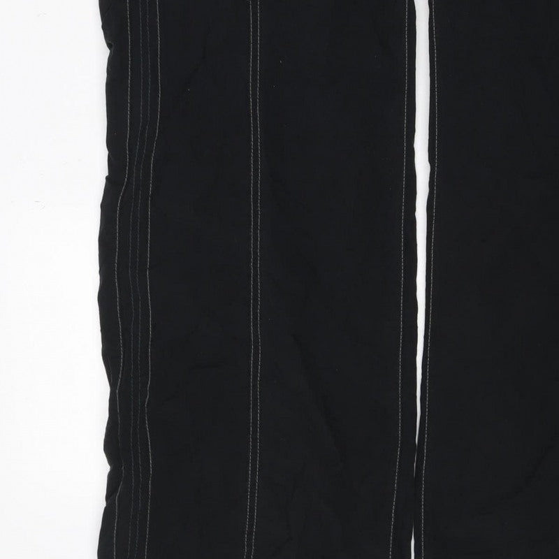 Next Women Black Cargo Trousers Size 16 Regular Cotton Nylon