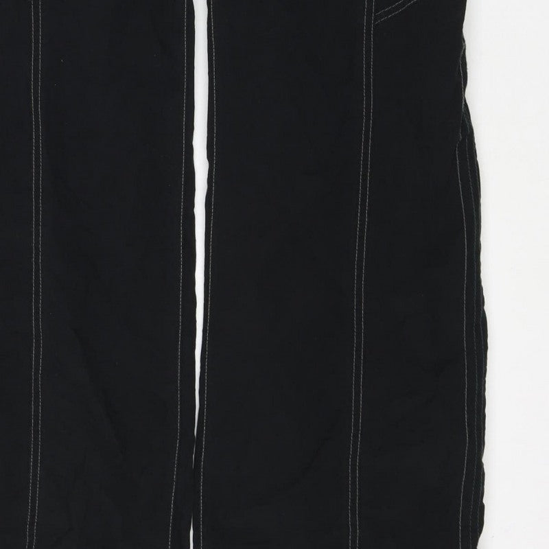 Next Women Black Cargo Trousers Size 16 Regular Cotton Nylon
