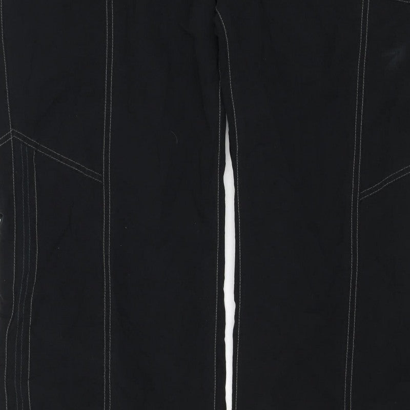 Next Women Black Cargo Trousers Size 16 Regular Cotton Nylon