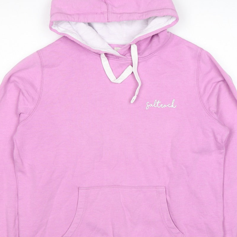 Saltrock Women Pink Size 12 Pullover Hoodie Logo Cotton Blend