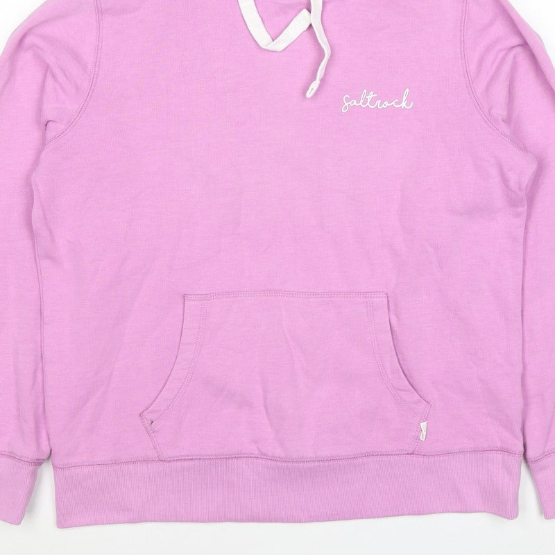 Saltrock Women Pink Size 12 Pullover Hoodie Logo Cotton Blend