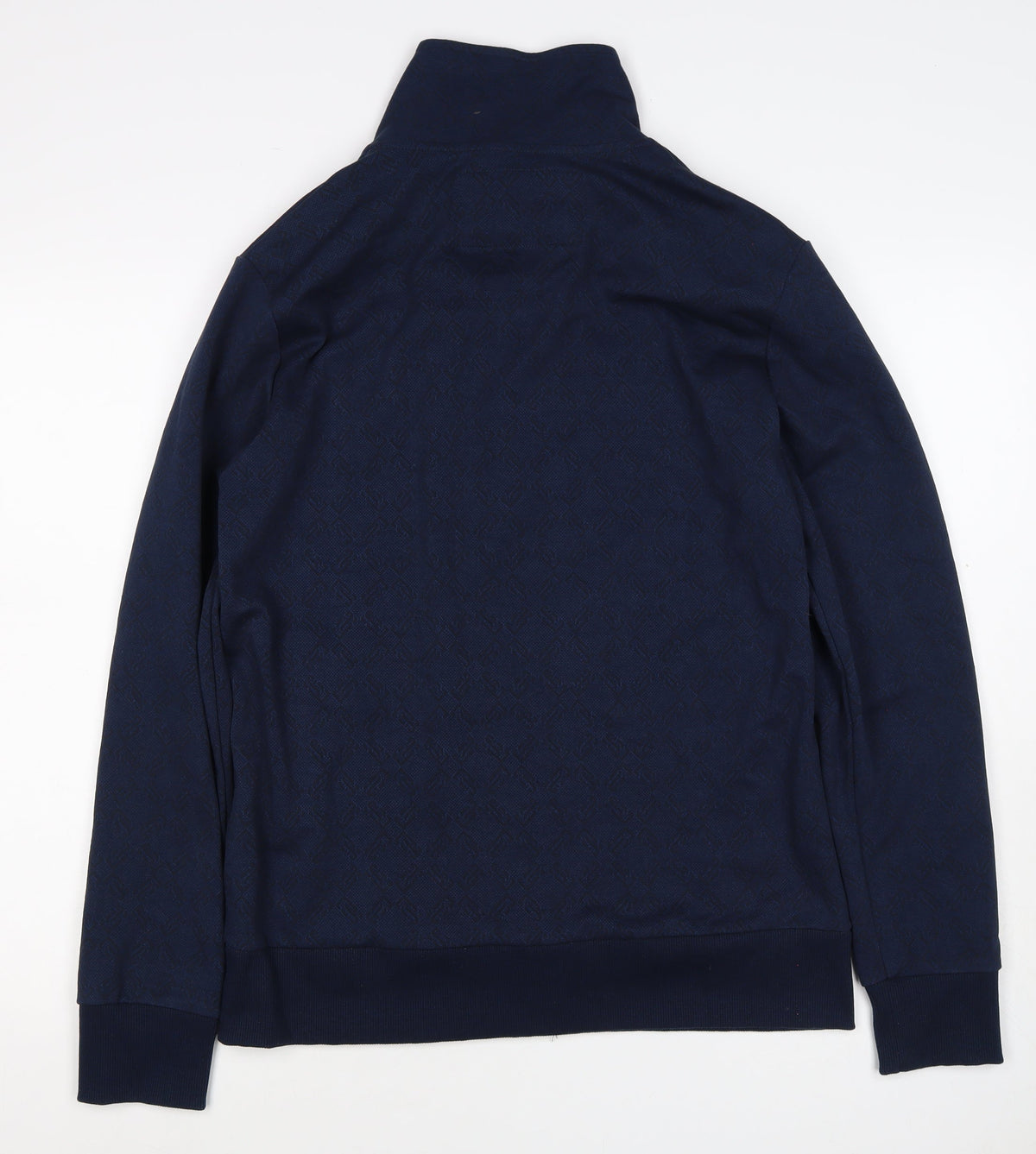 Diverse Men’s Blue L Full Zip Geometric High Neck Sweatshirt