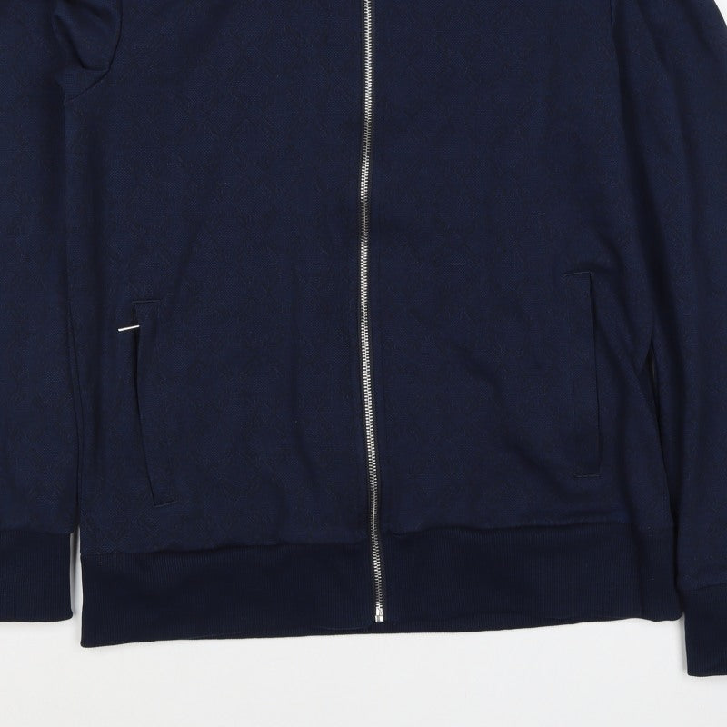 Diverse Men’s Blue L Full Zip Geometric High Neck Sweatshirt