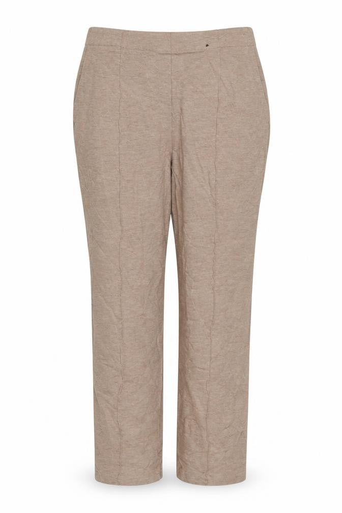 M&S Womens Beige UK 16 Regular Wide Leg Stretch Trousers