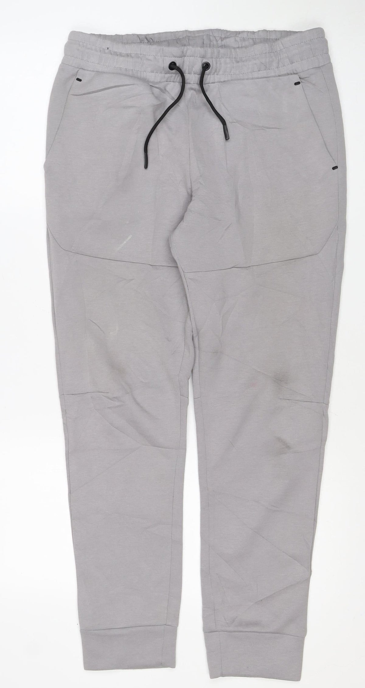 Workout Men’s Grey M Jogger Track Pants Drawstring Zip Pocket