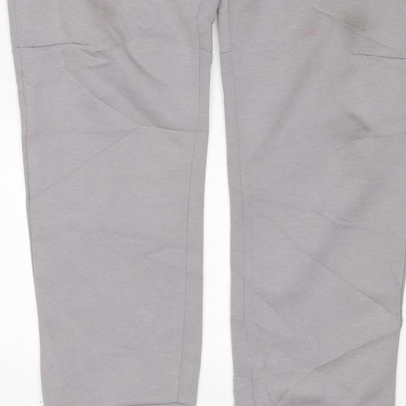 Workout Men’s Grey M Jogger Track Pants Drawstring Zip Pocket