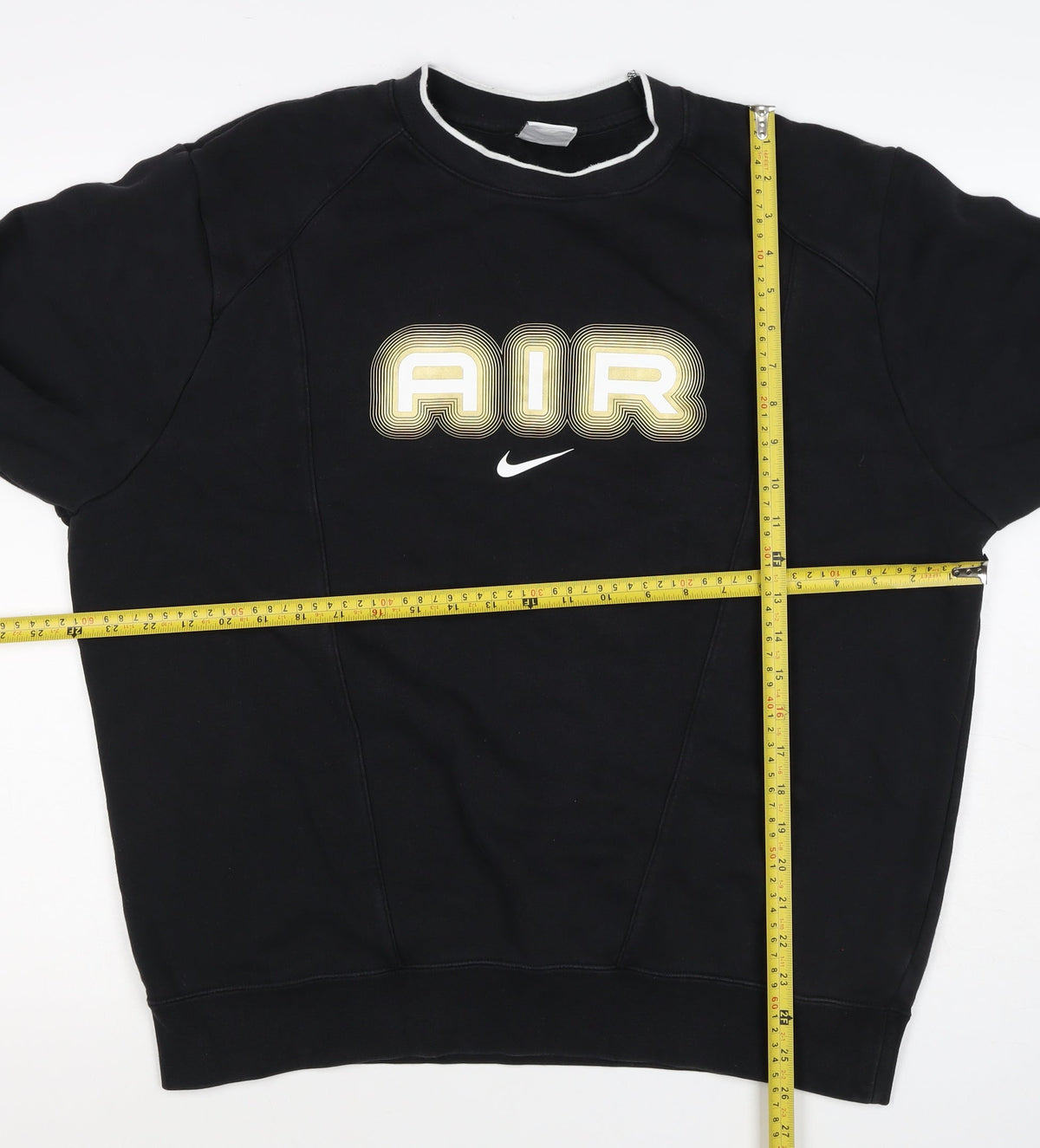 Nike Men’s Black L Air Logo Graphic Crew Neck Pullover Sweatshirt