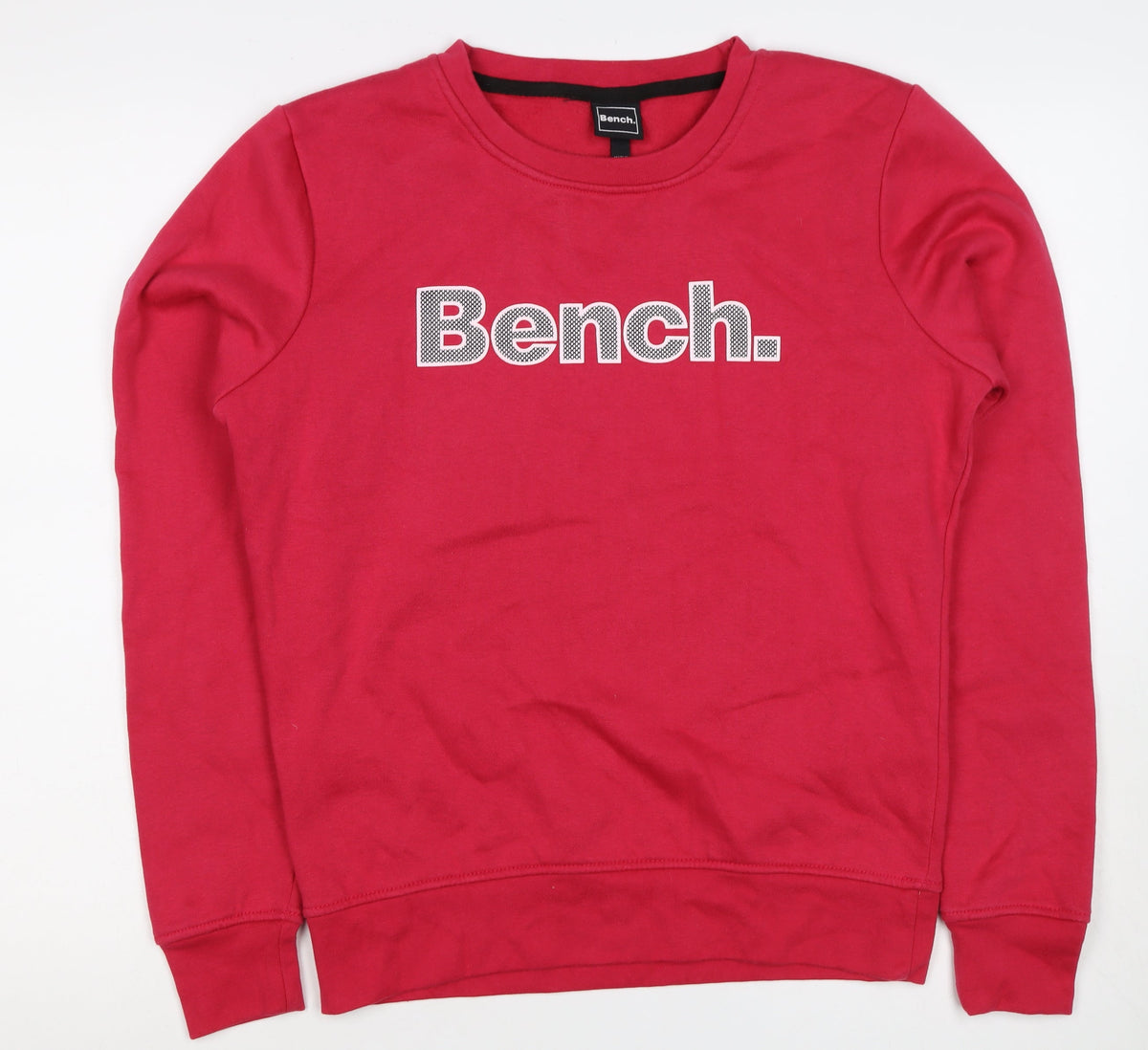 Bench Women's Red UK 14 Logo Crew Neck Pullover Sweatshirt