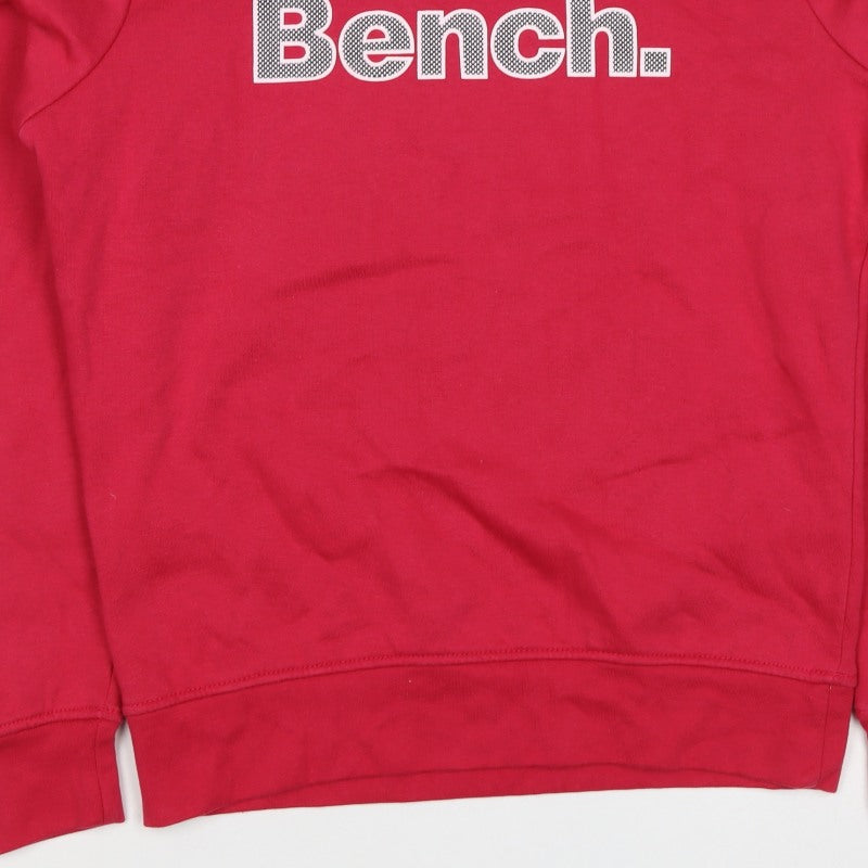Bench Women's Red UK 14 Logo Crew Neck Pullover Sweatshirt