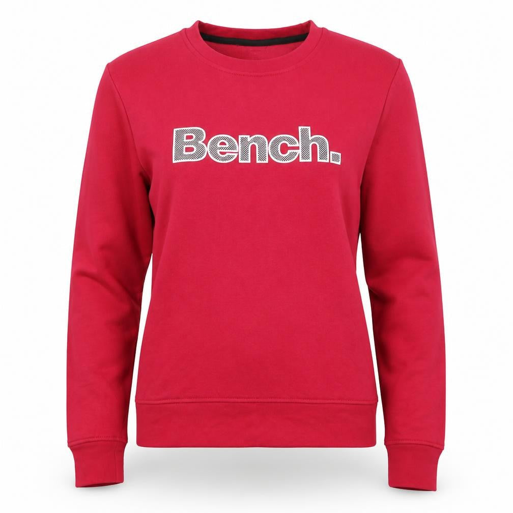 Bench Women's Red UK 14 Logo Crew Neck Pullover Sweatshirt