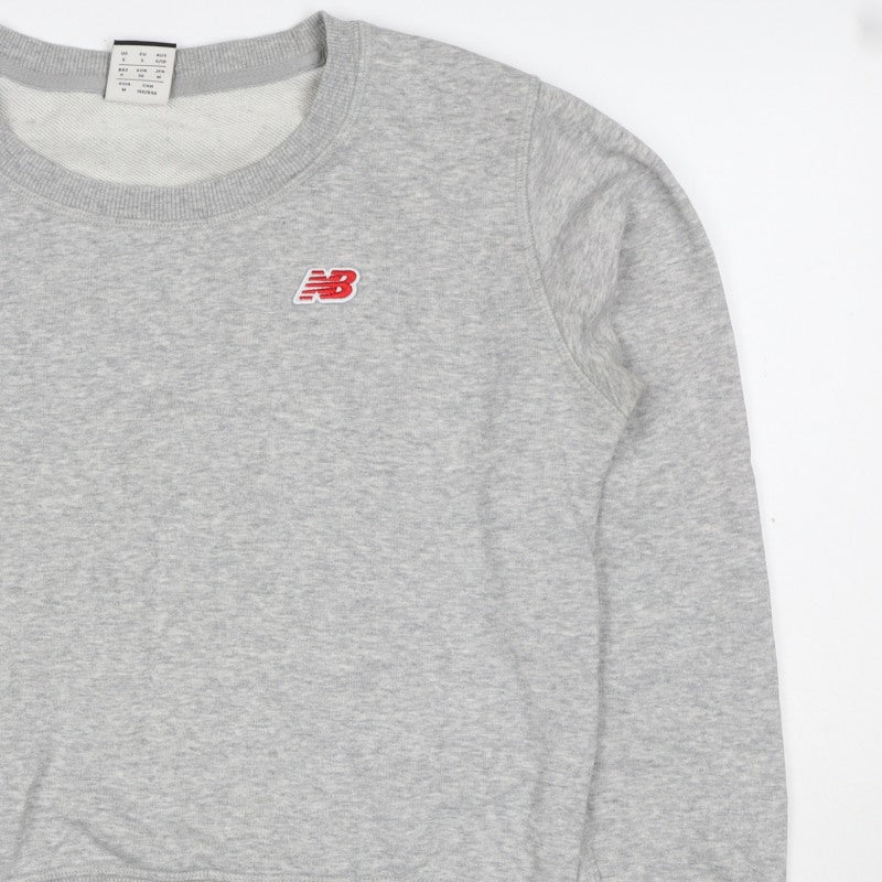 New Balance Women’s Grey S Logo Crew Neck Pullover Sweatshirt