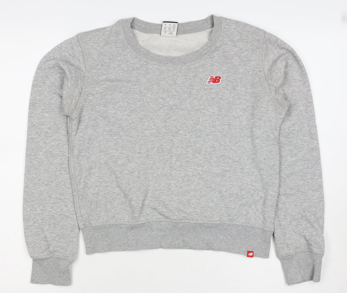 New Balance Women’s Grey S Logo Crew Neck Pullover Sweatshirt