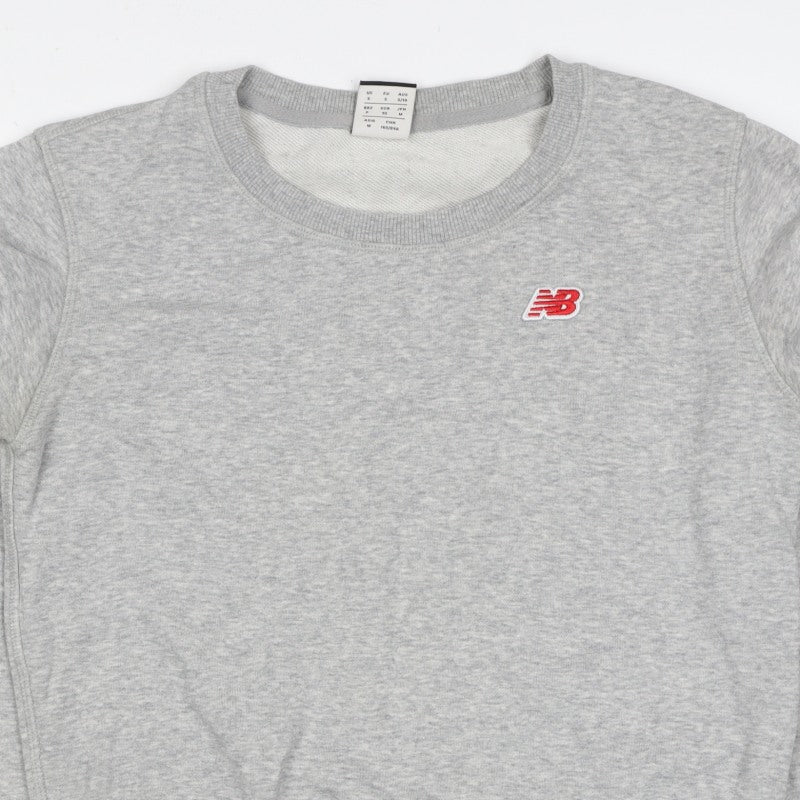New Balance Women’s Grey S Logo Crew Neck Pullover Sweatshirt