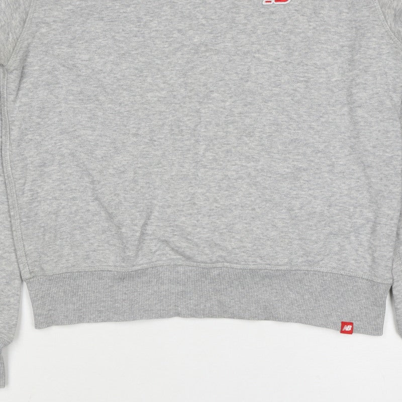 New Balance Women’s Grey S Logo Crew Neck Pullover Sweatshirt